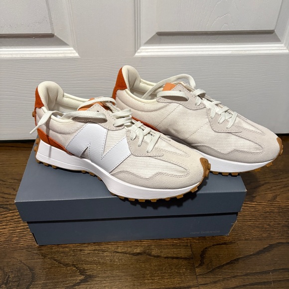 New Balance Shoes - New Balance Cream and Orange Sneakers